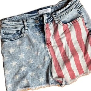 Judy Blue Patriotic Denim Shorts - Red, White, and Blue